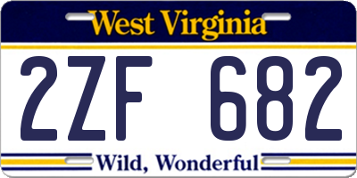 WV license plate 2ZF682