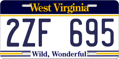 WV license plate 2ZF695