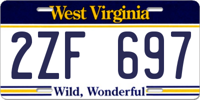 WV license plate 2ZF697
