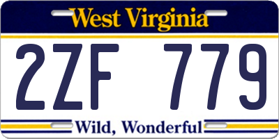 WV license plate 2ZF779