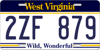 WV license plate 2ZF879