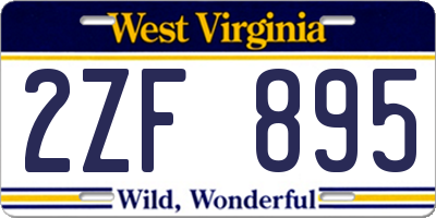 WV license plate 2ZF895