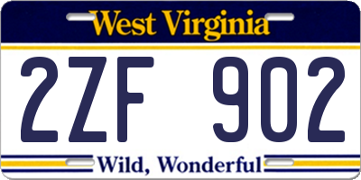 WV license plate 2ZF902