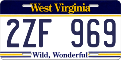WV license plate 2ZF969