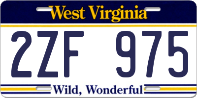WV license plate 2ZF975