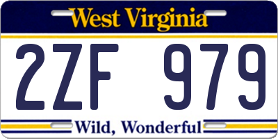 WV license plate 2ZF979