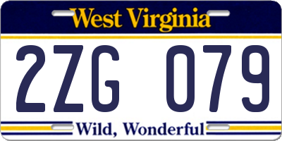 WV license plate 2ZG079