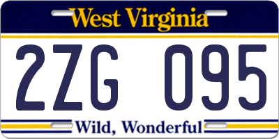 WV license plate 2ZG095
