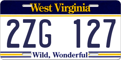 WV license plate 2ZG127
