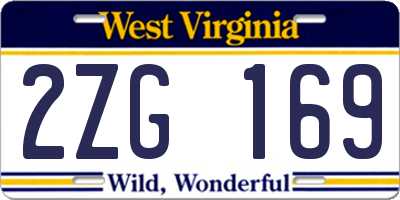 WV license plate 2ZG169