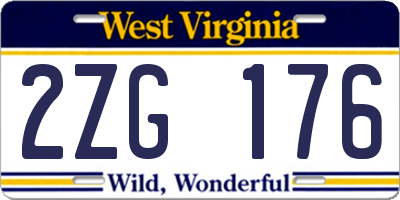 WV license plate 2ZG176