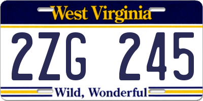 WV license plate 2ZG245