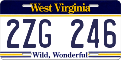 WV license plate 2ZG246