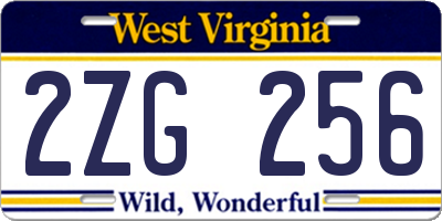 WV license plate 2ZG256