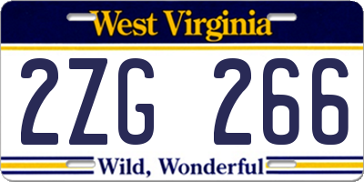 WV license plate 2ZG266