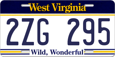WV license plate 2ZG295