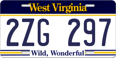 WV license plate 2ZG297