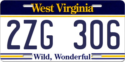 WV license plate 2ZG306