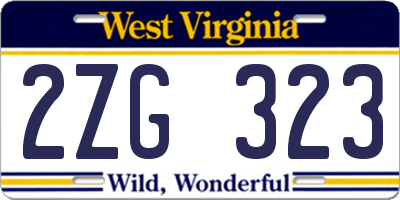 WV license plate 2ZG323
