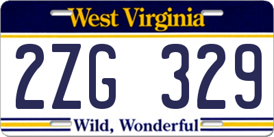 WV license plate 2ZG329