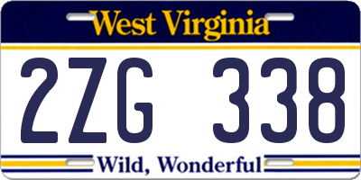 WV license plate 2ZG338