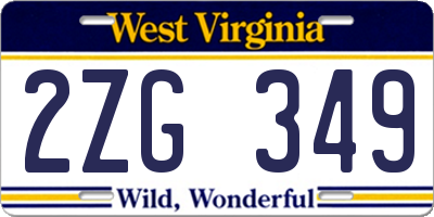 WV license plate 2ZG349