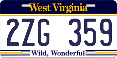 WV license plate 2ZG359