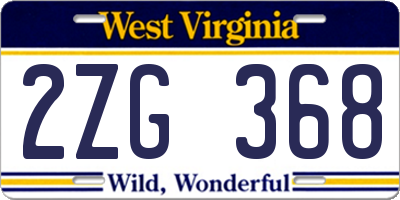WV license plate 2ZG368