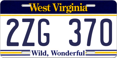 WV license plate 2ZG370