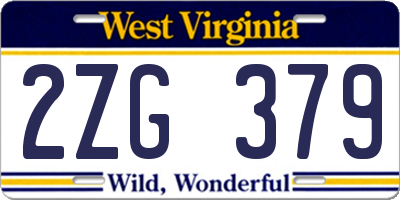 WV license plate 2ZG379