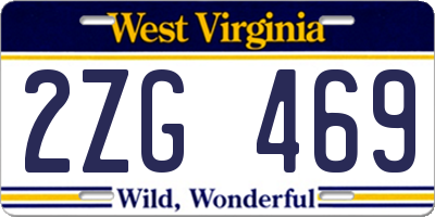 WV license plate 2ZG469