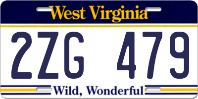 WV license plate 2ZG479