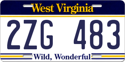 WV license plate 2ZG483
