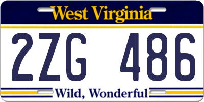 WV license plate 2ZG486