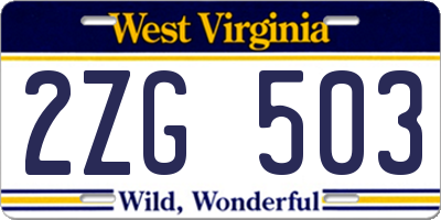 WV license plate 2ZG503
