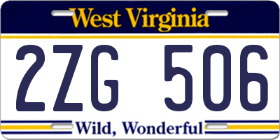 WV license plate 2ZG506