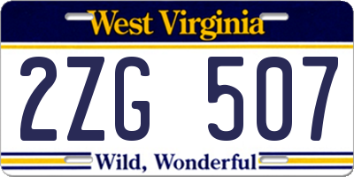 WV license plate 2ZG507