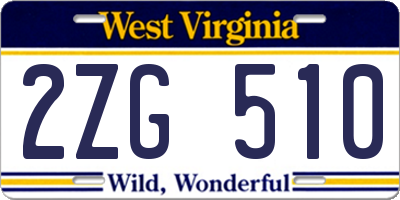 WV license plate 2ZG510