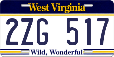 WV license plate 2ZG517