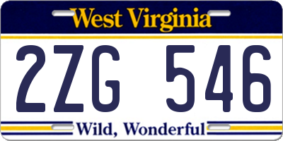 WV license plate 2ZG546
