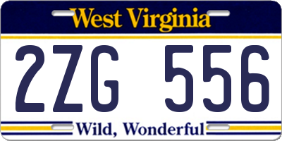 WV license plate 2ZG556
