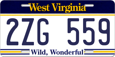 WV license plate 2ZG559
