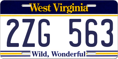 WV license plate 2ZG563