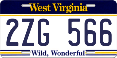 WV license plate 2ZG566