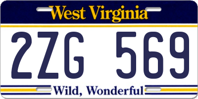 WV license plate 2ZG569