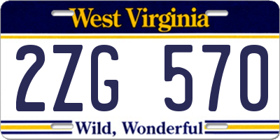 WV license plate 2ZG570