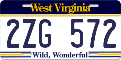 WV license plate 2ZG572