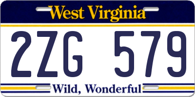 WV license plate 2ZG579