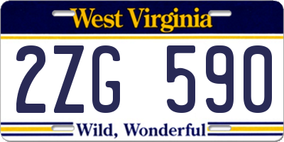 WV license plate 2ZG590