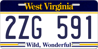 WV license plate 2ZG591